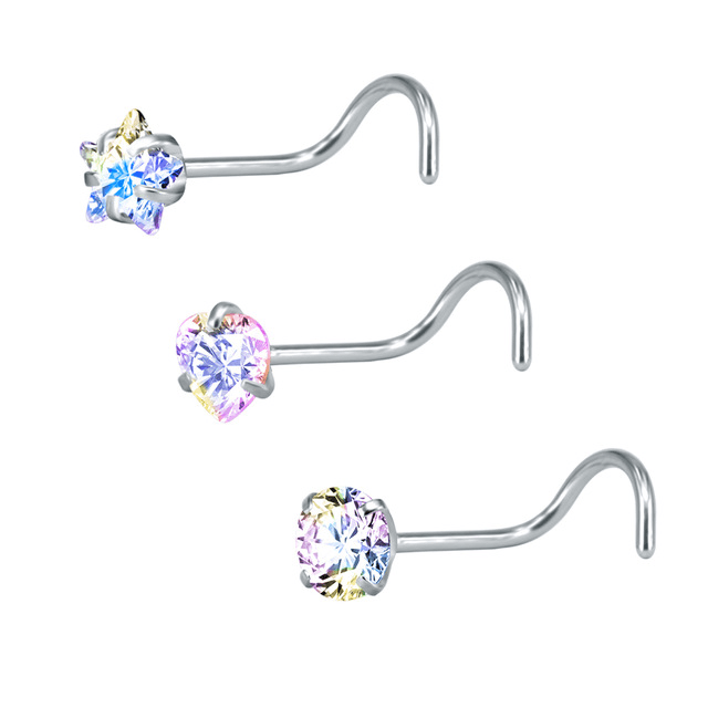 Stainless Steel Nose Stud Piercing Body Jewelry Body Jewelry Aoede Jewellery Store AB White