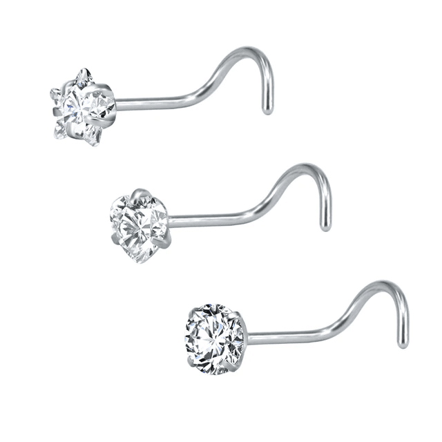 Stainless Steel Nose Stud Piercing Body Jewelry Body Jewelry Aoede Jewellery Store Clear