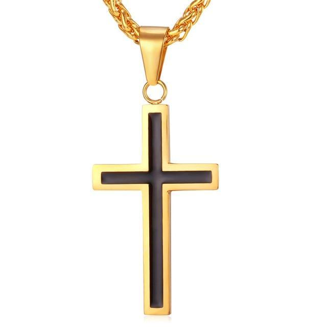 Stainless Steel Personalized Cross Necklace Pendant Necklaces Starlord Official Store Gold Color