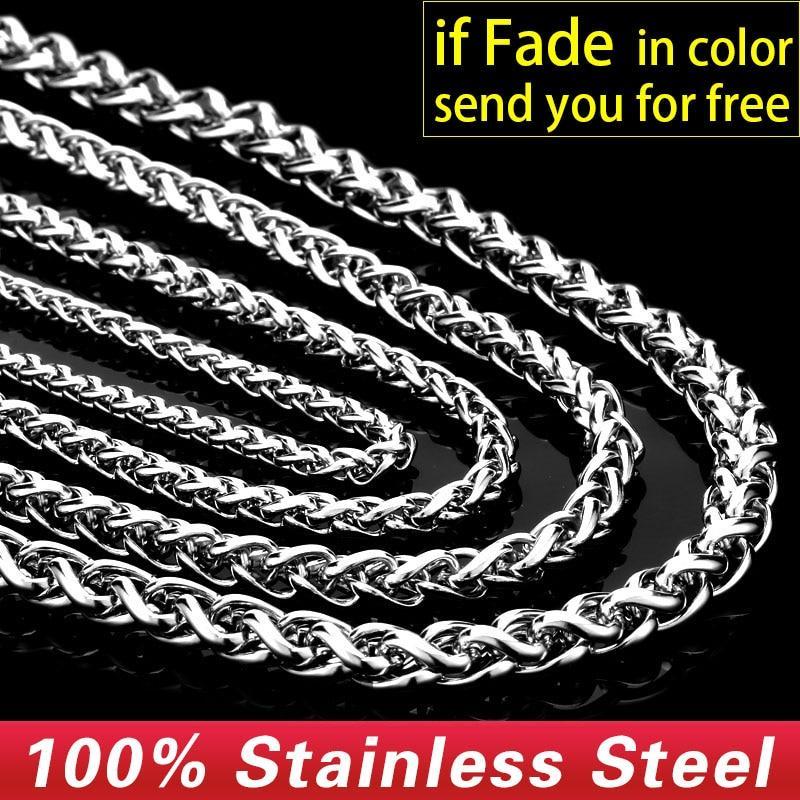 Stainless Steel Plait Necklace Chain Necklaces BEIER official store