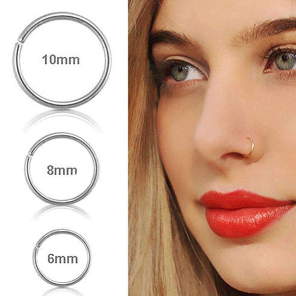 Stainless Steel Seamless Segment Rings Nose Hoops Body Jewelry For Women Body Jewelry Mybic Store