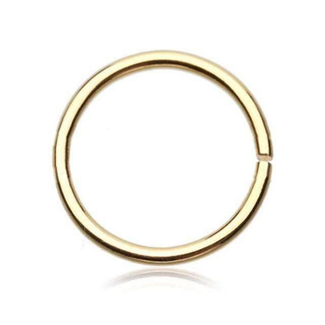 Stainless Steel Seamless Segment Rings Nose Hoops Body Jewelry For Women Body Jewelry Mybic Store Gold 6mm
