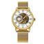 Stainless Steel Skeleton Design Mechanical Watch For Men Mechanical Watches T-WINNER Official Store MESH GOLD WHITE