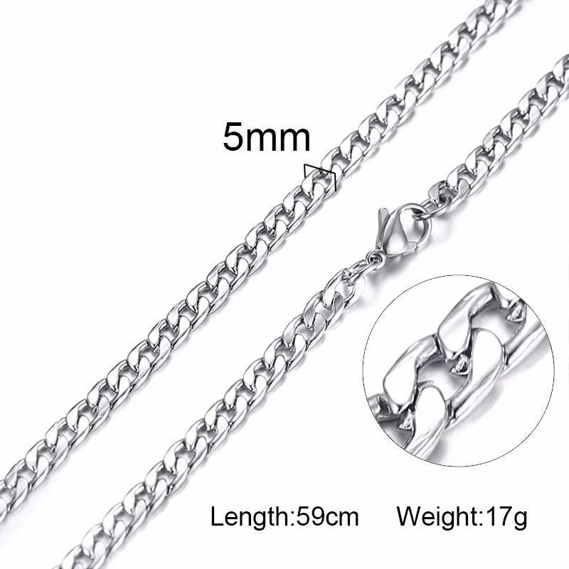 Stainless Steel Solid Necklace Chain Necklaces Meaeguet speciality store