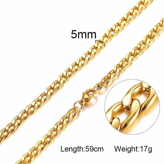 Stainless Steel Solid Necklace Chain Necklaces Meaeguet speciality store NC-163-60G picture 5