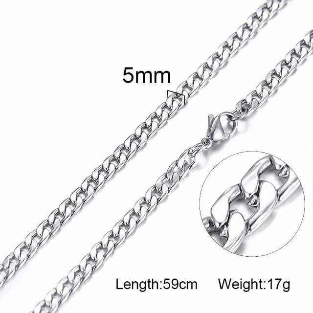 Stainless Steel Solid Necklace Chain Necklaces Meaeguet speciality store NC-163-60S picture 1
