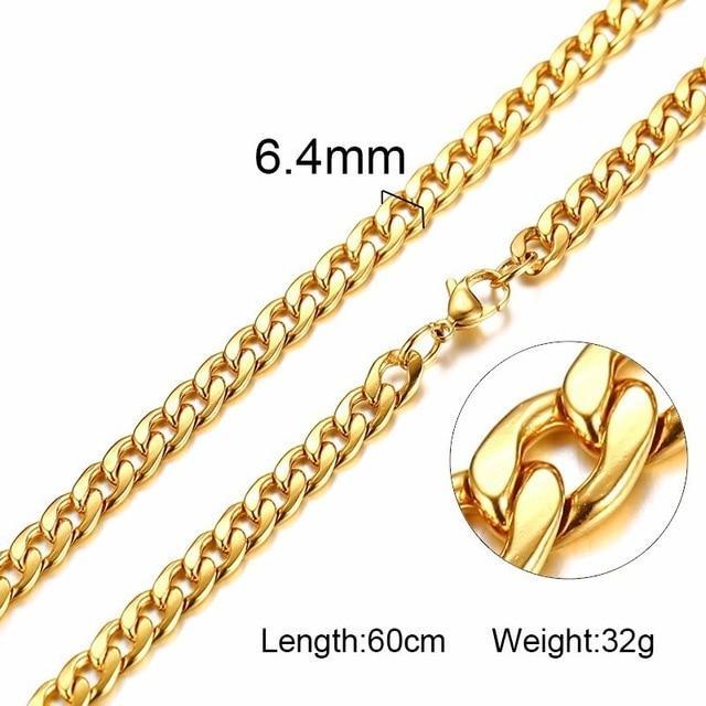 Stainless Steel Solid Necklace Chain Necklaces Meaeguet speciality store NC-164-60G picture 6