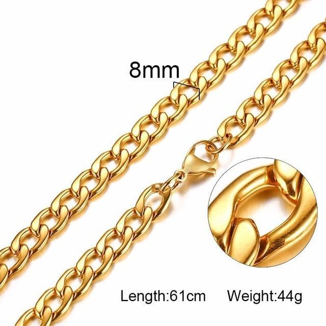 Stainless Steel Solid Necklace Chain Necklaces Meaeguet speciality store NC-165-60G picture 7