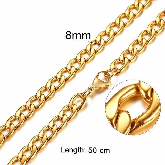 Stainless Steel Solid Necklace Chain Necklaces Meaeguet speciality store NC165-50G picture 14