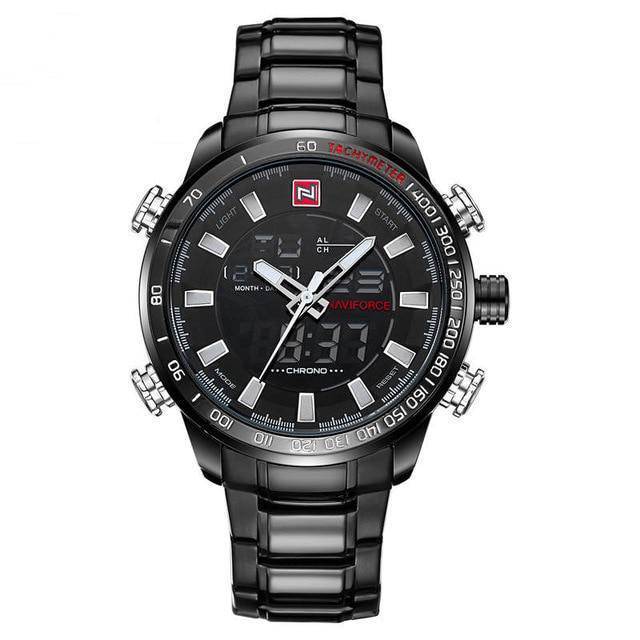 Stainless Waterproof Military Sports Watch Quartz Watches 77 Watch Store black white
