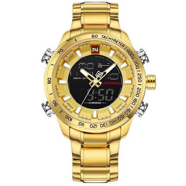 Stainless Waterproof Military Sports Watch Quartz Watches 77 Watch Store gold