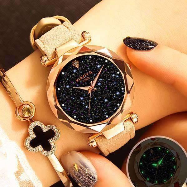 Starry Sky Multicolor Leather Fashion Bracelet Watch For Women Women's Watches Joom Store Beige