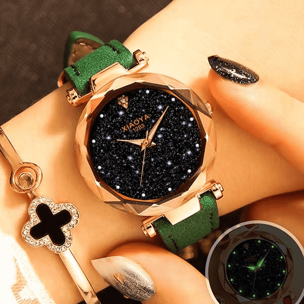 Starry Sky Multicolor Leather Fashion Bracelet Watch For Women Women's Watches Joom Store Green