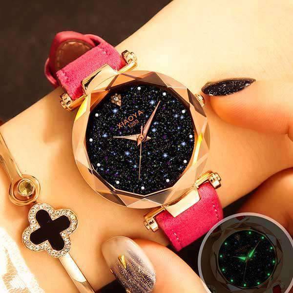 Starry Sky Multicolor Leather Fashion Bracelet Watch For Women Women's Watches Joom Store Pink
