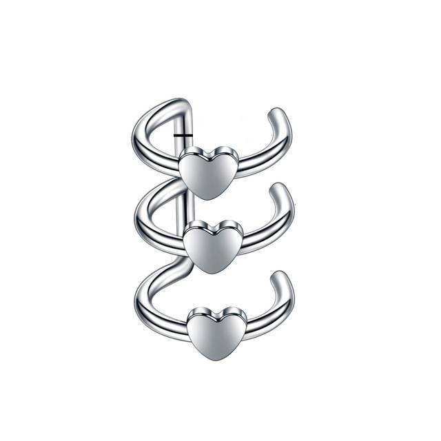 Steel Earrings Fake Piercing Body Jewelry Body Jewelry SWANJO Jewelry Store Style 2 Silver