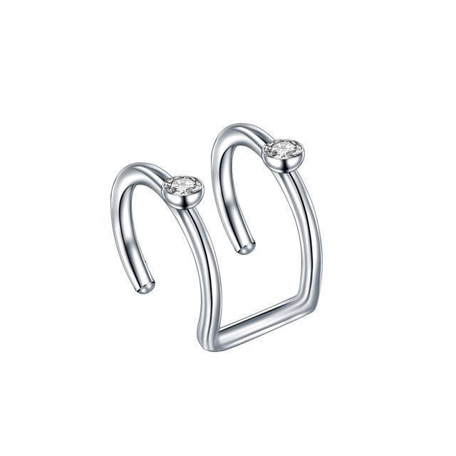 Steel Earrings Fake Piercing Body Jewelry Body Jewelry SWANJO Jewelry Store Style 3 Silver