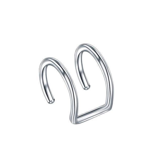 Steel Earrings Fake Piercing Body Jewelry Body Jewelry SWANJO Jewelry Store Style 4 Silver