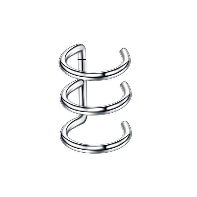 Steel Earrings Fake Piercing Body Jewelry Body Jewelry SWANJO Jewelry Store Style 5 Silver