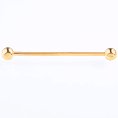 Steel Industrial Bar Tongue Piercing Jewelry Body Jewelry SWANJO Piercing Store Gold