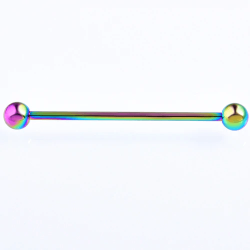 Steel Industrial Bar Tongue Piercing Jewelry Body Jewelry SWANJO Piercing Store Rainbow