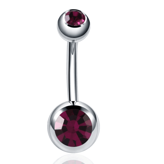 Steel Navel Piercing Dangle Body Jewelry Body Jewelry SWANJO Jewelry Store Amethyst 14G 1.6x10x5x8mm