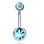 Steel Navel Piercing Dangle Body Jewelry Body Jewelry SWANJO Jewelry Store Aqua 14G 1.6x10x5x8mm