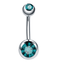 Steel Navel Piercing Dangle Body Jewelry Body Jewelry SWANJO Jewelry Store Blue Zircon 14G 1.6x10x5x8mm