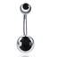 Steel Navel Piercing Dangle Body Jewelry Body Jewelry SWANJO Jewelry Store Jet 14G 1.6x10x5x8mm