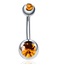 Steel Navel Piercing Dangle Body Jewelry Body Jewelry SWANJO Jewelry Store Smoke Topaz 14G 1.6x10x5x8mm
