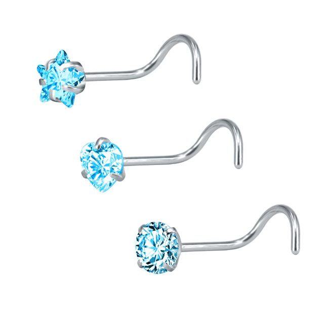 Sterile Disposable Ear Piercing Unit for Body Jewelry Body Jewelry SWANJO Jewelry Store 4mm Silver Clear