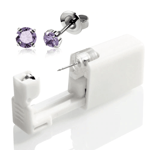 Sterile Disposable Ear Piercing Unit for Body Jewelry Body Jewelry SWANJO Jewelry Store 4mm Silver Purple