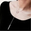 Sterling Silver Circle Strip Long Necklace Chain Necklaces anenjery Official Store