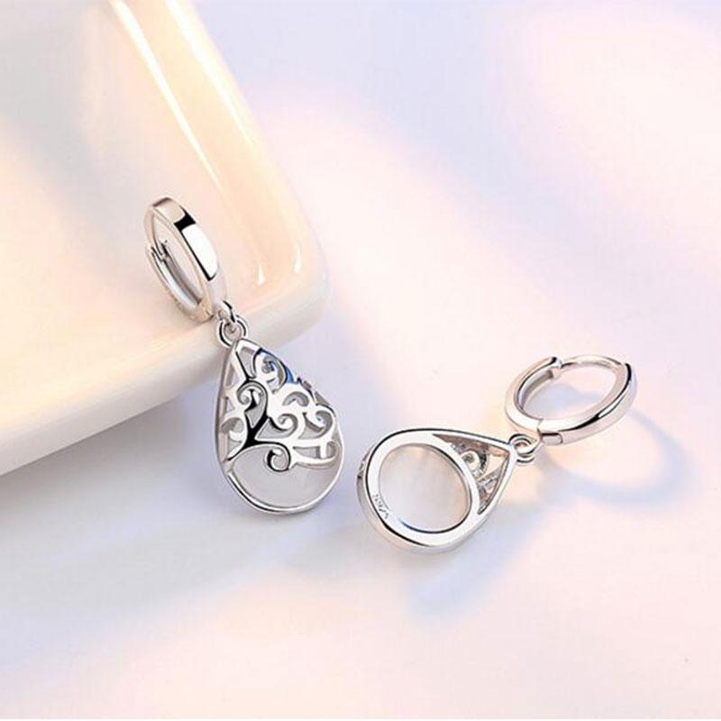 Sterling Silver Opal Tears Earrings Drop Earrings anenjery Official Store