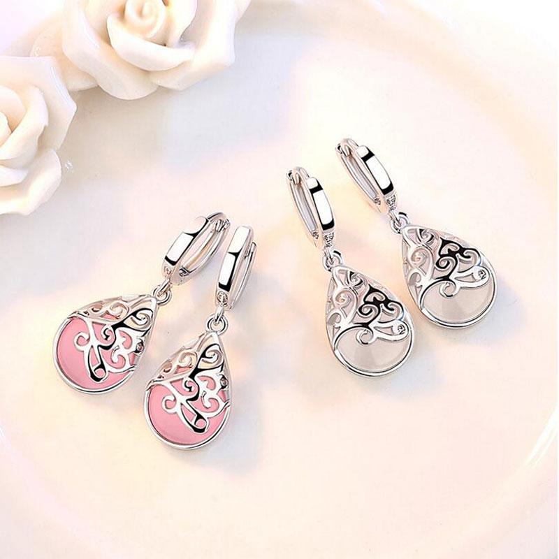 Sterling Silver Opal Tears Earrings Drop Earrings anenjery Official Store