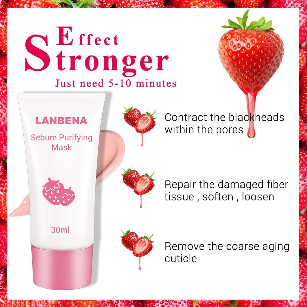 Strawberry Extract Blackhead Remover Treatments & Masks LANBENA Official Store