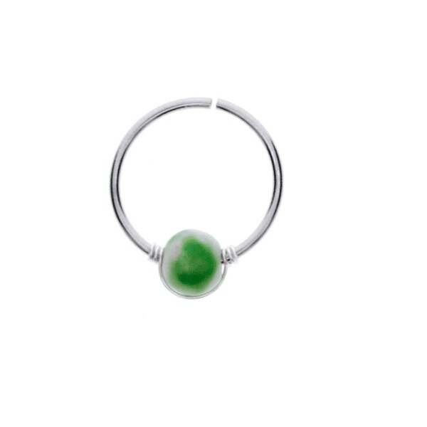 Surgical Steel Helix Nose Ring Jewelry Body Jewelry Alizone Jewelry Store Green-8mm