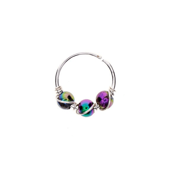 Surgical Steel Helix Nose Ring Jewelry Body Jewelry Alizone Jewelry Store Rainbow-6mm