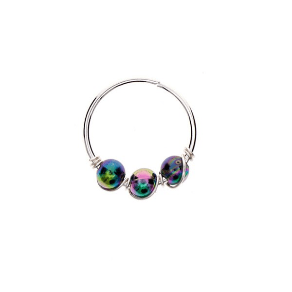 Surgical Steel Helix Nose Ring Jewelry Body Jewelry Alizone Jewelry Store Rainbow-8mm