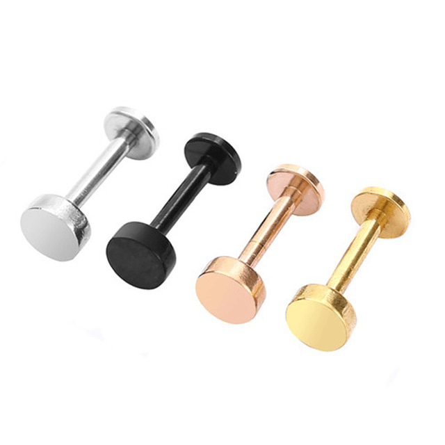 Surgical Steel Labret Ear Piercing Body Jewelry Body Jewelry Trend Wind Store Round Gold