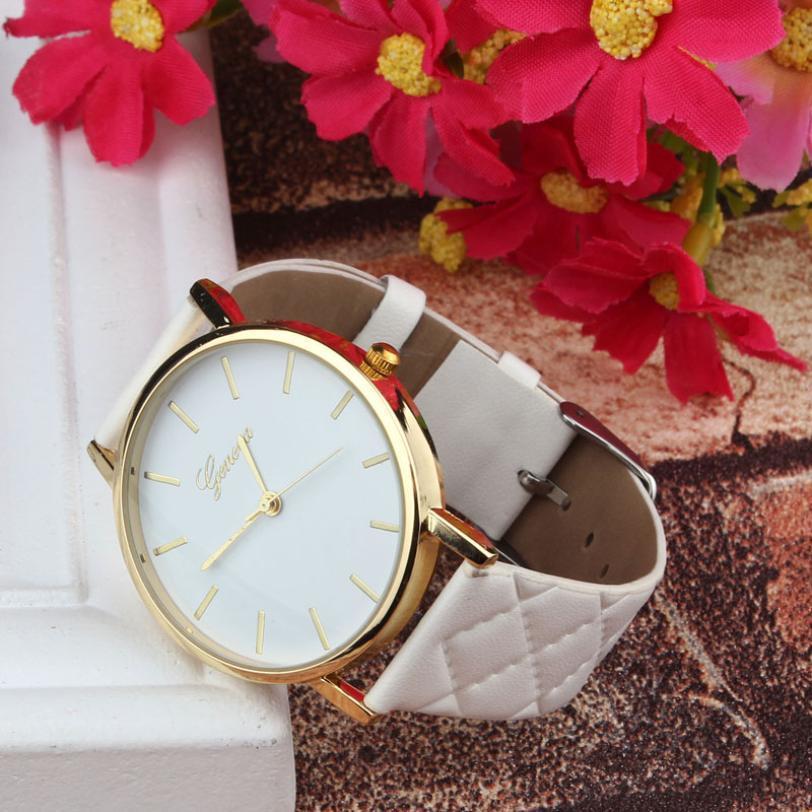 Susenstone Leather Quartz Analog Wristwatch Women's Watches YAZOLE Store
