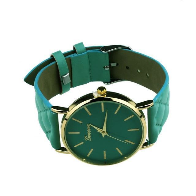 Susenstone Leather Quartz Analog Wristwatch Women's Watches YAZOLE Store Green