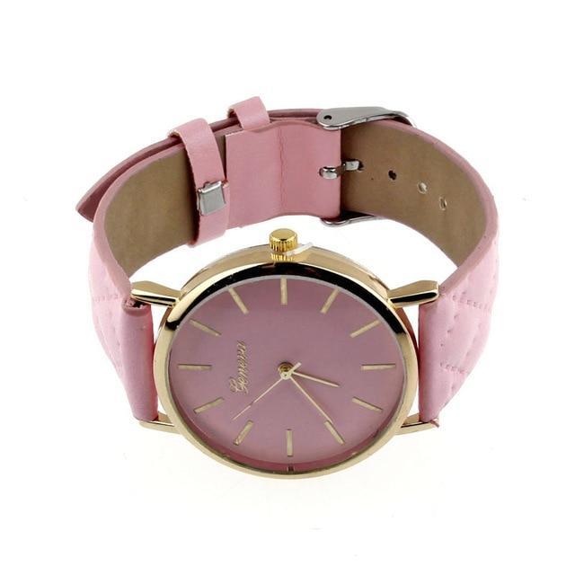 Susenstone Leather Quartz Analog Wristwatch Women's Watches YAZOLE Store Pink