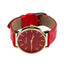 Susenstone Leather Quartz Analog Wristwatch Women's Watches YAZOLE Store Red