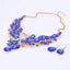 Swan Pendant Blue Crystal Bridal Jewelry Sets For Women Bridal Jewelry Sets Carol Jewelry Blue Gold