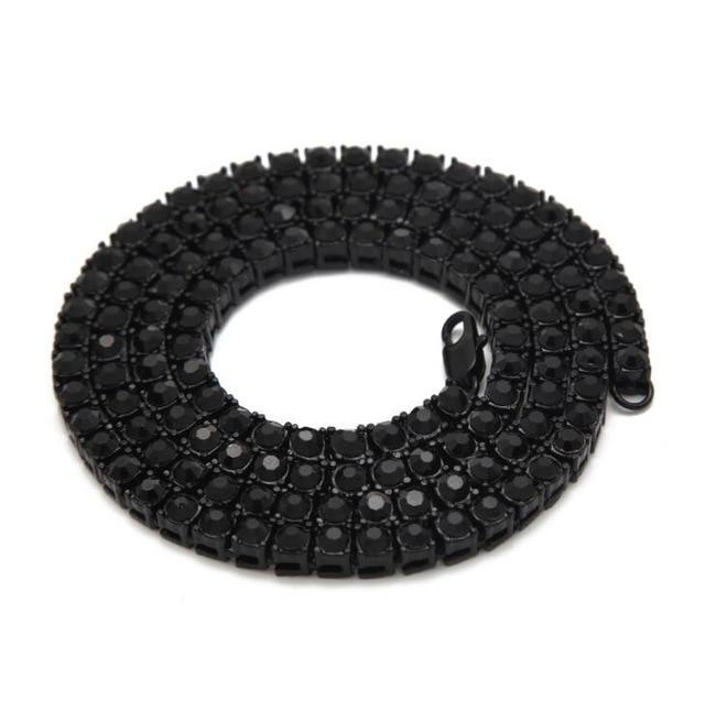Tennis Chains Iced Out Necklace Chain Necklaces JIE HIPHOP COLLECT Store black 20inch