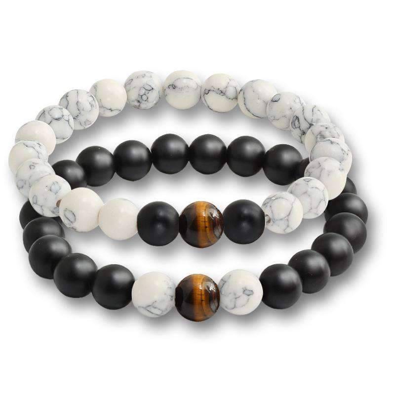 Tiger Eye and Natural Lava Stone Strand Bracelet For Unisex Use Strand Bracelets Princess jewelrys Store