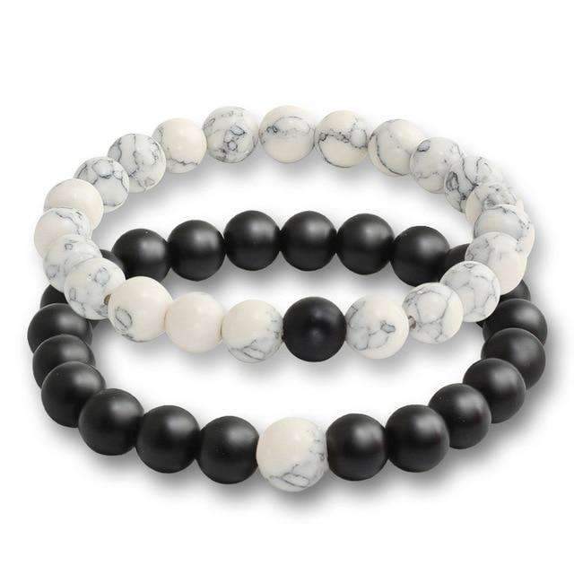 Tiger Eye and Natural Lava Stone Strand Bracelet For Unisex Use Strand Bracelets Princess jewelrys Store Black White