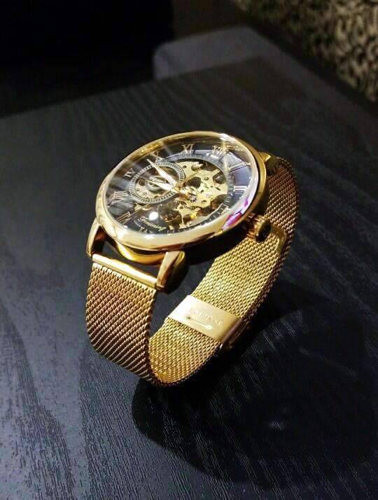Transparent Case 3D Logo Engraving Men’s Mechanical Watch Mechanical Watches GMT