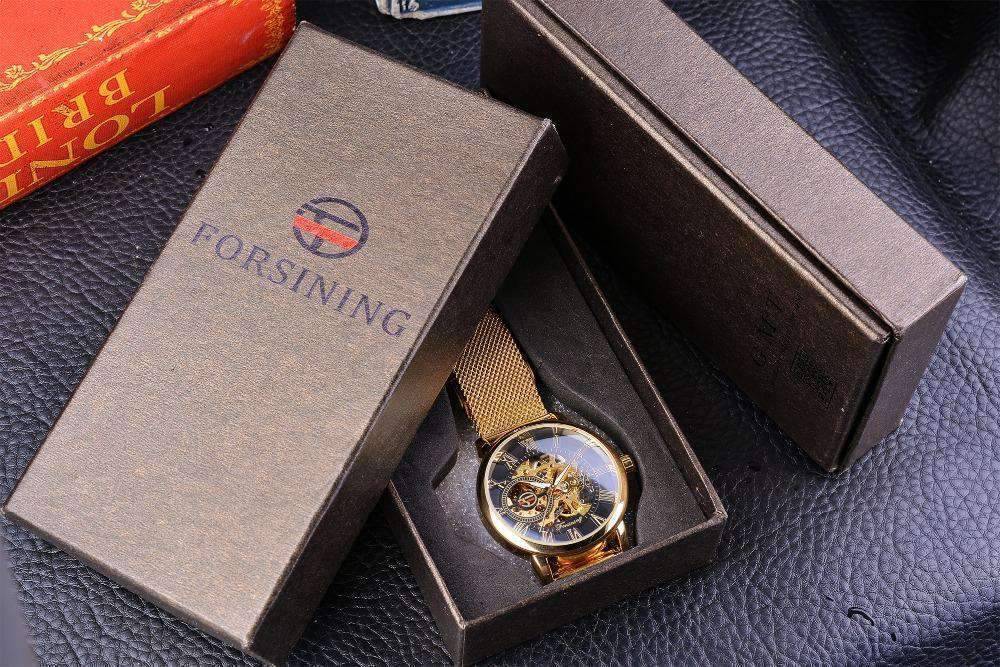 Transparent Case 3D Logo Engraving Men’s Mechanical Watch Mechanical Watches GMT