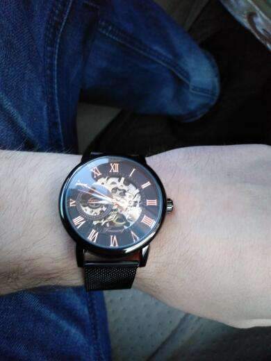 Transparent Case 3D Logo Engraving Men’s Mechanical Watch Mechanical Watches GMT